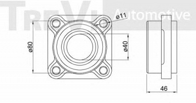 TREVI AUTOMOTIVE wb1346 -  Комплект подшипника ступицы колеса